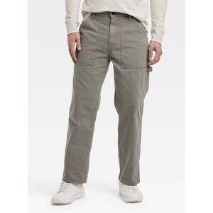 Men's Vintage Relaxed Straight Fit Utility Pants - Goodfellow & Co 34X34 Olive